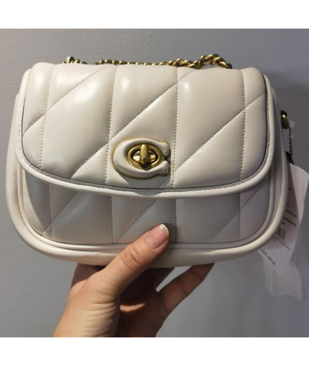 COACH Белая кожаная сумка через плечо, фото 7