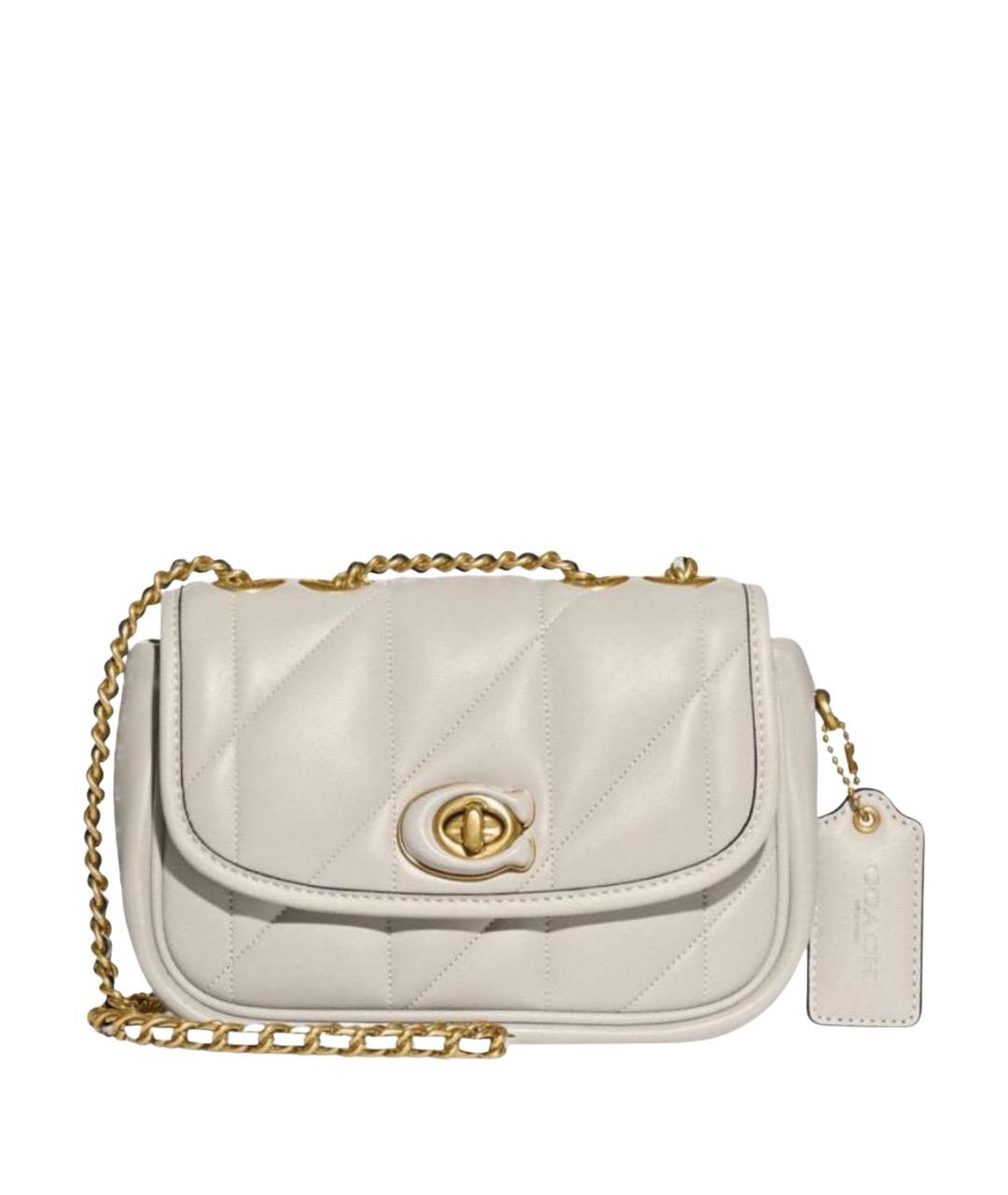 COACH Белая кожаная сумка через плечо, фото 1