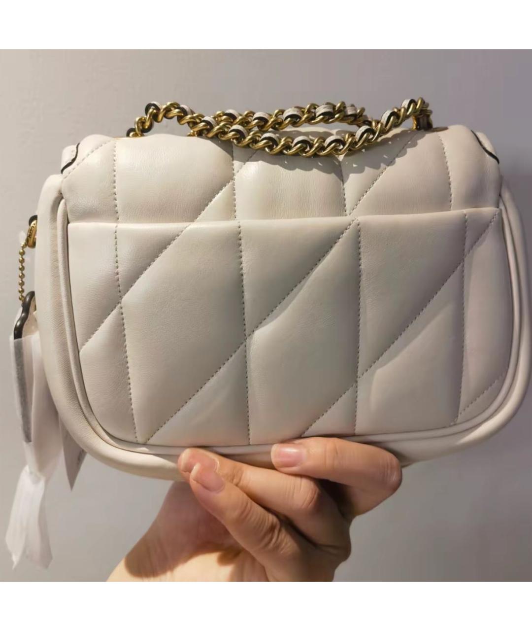 COACH Белая кожаная сумка через плечо, фото 8