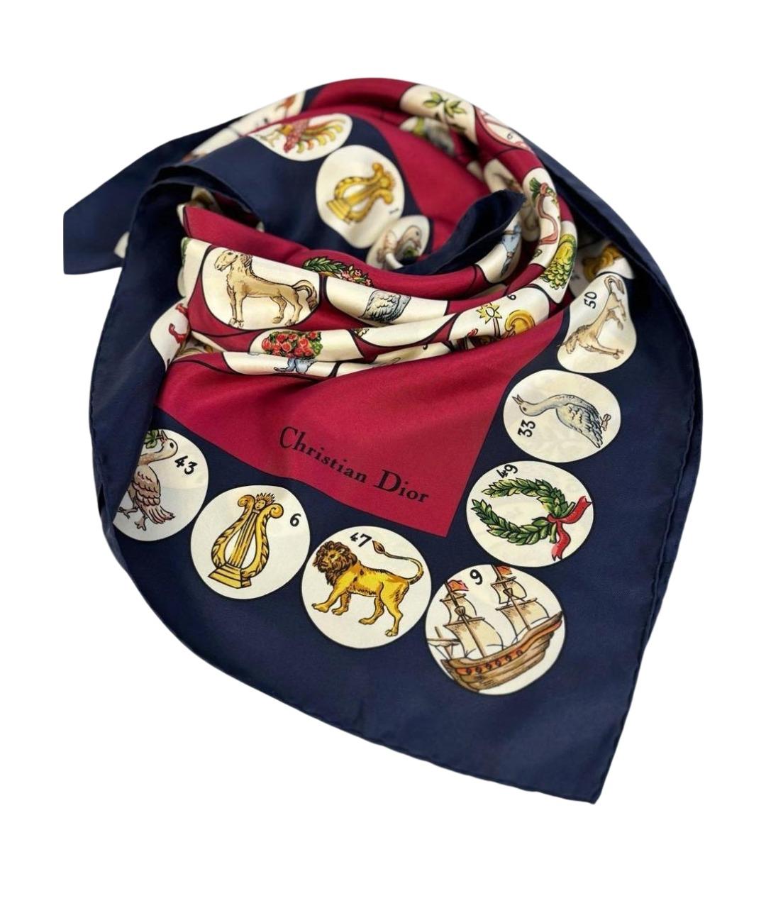 CHRISTIAN DIOR Мульти шелковый платок, фото 1