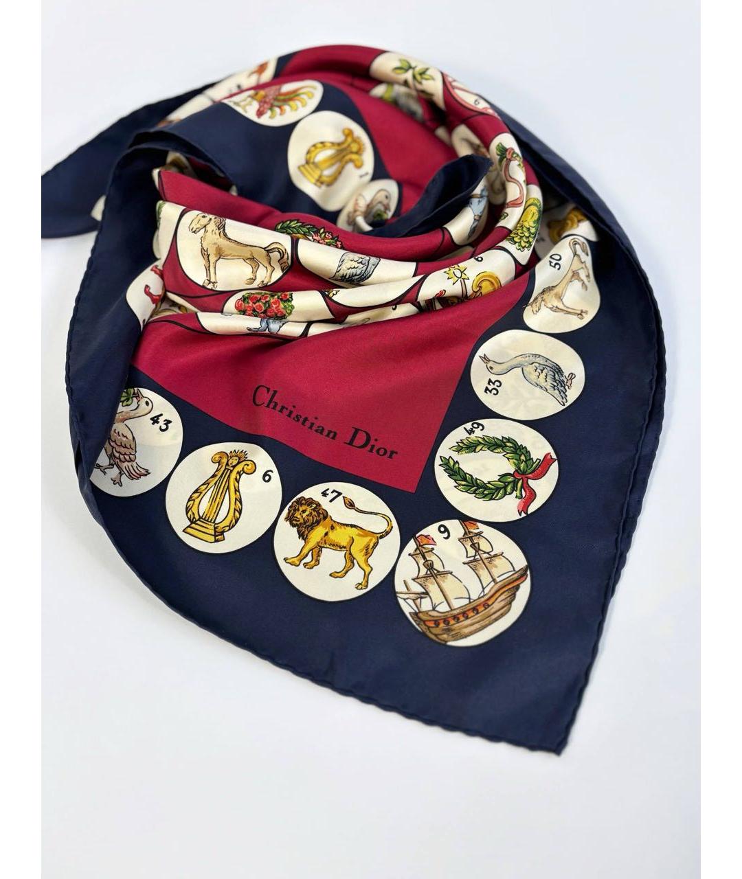 CHRISTIAN DIOR Мульти шелковый платок, фото 9