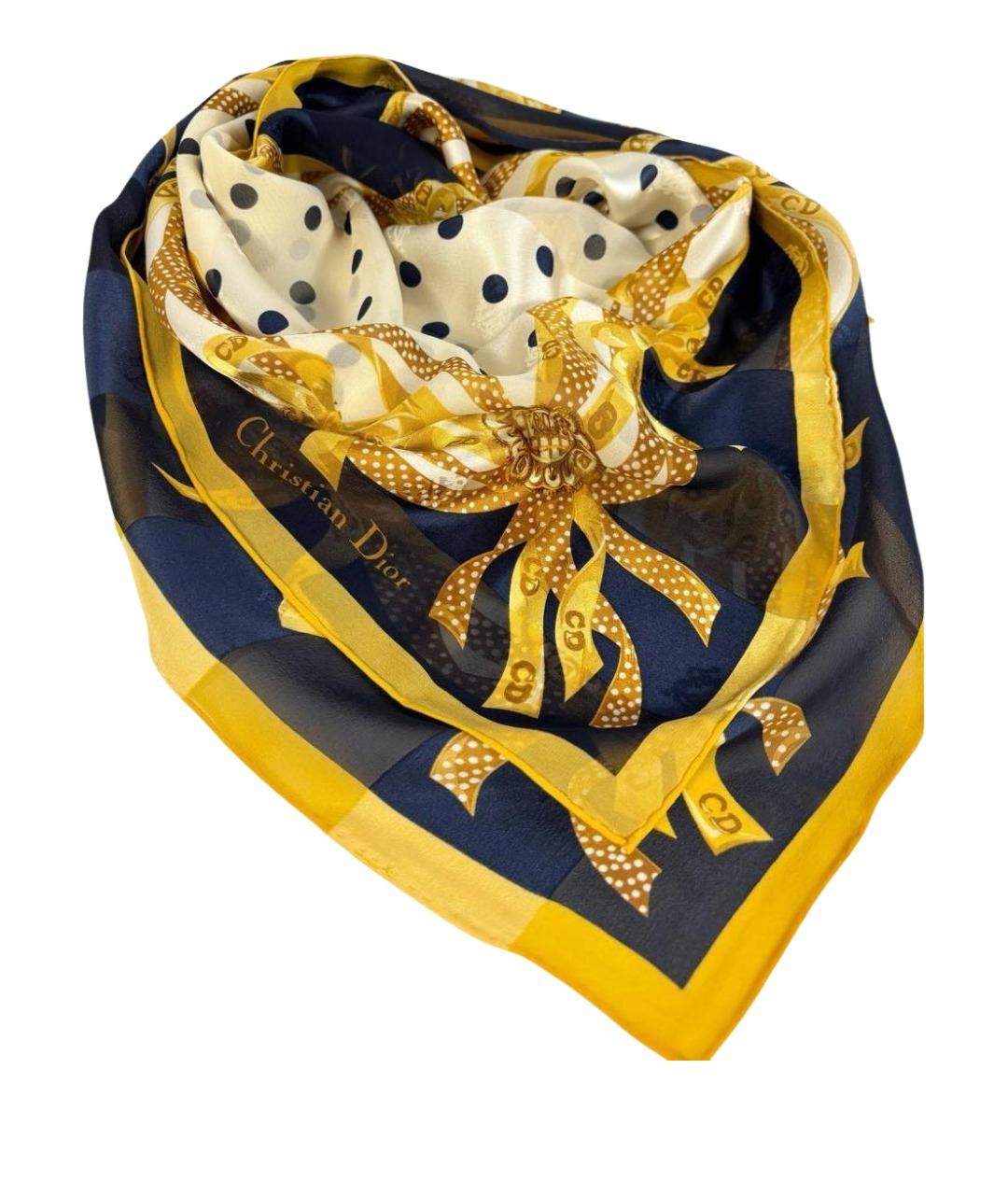 CHRISTIAN DIOR Мульти шелковый платок, фото 1
