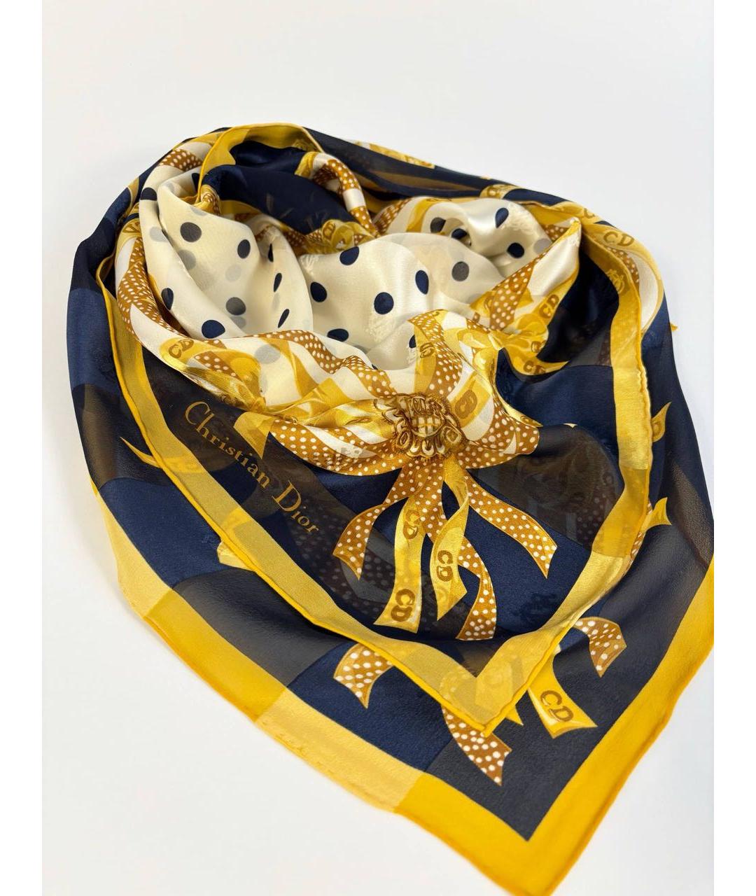 CHRISTIAN DIOR Мульти шелковый платок, фото 8