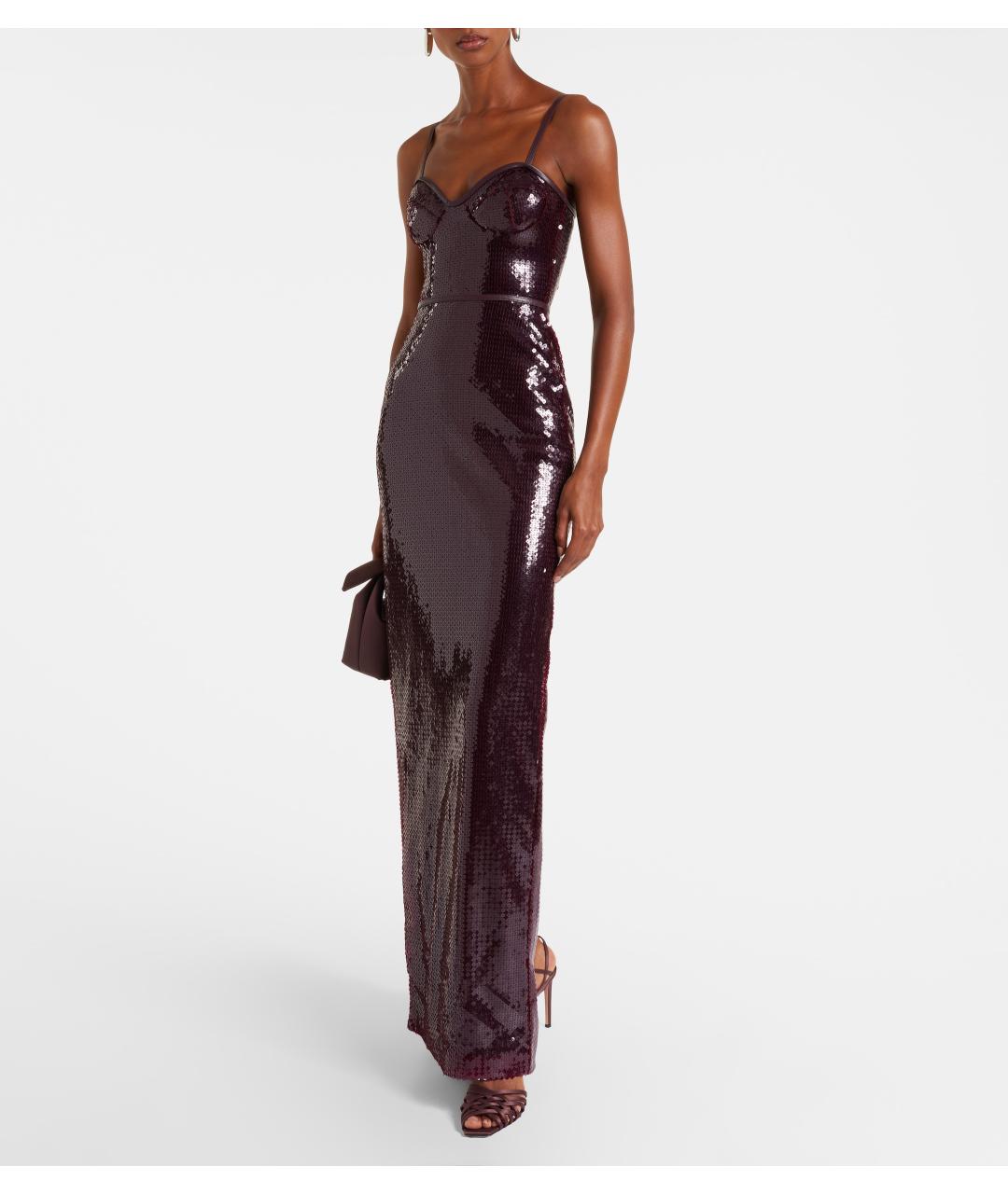 DAVID KOMA Бордовое полиэстеровое коктейльное платье, фото 2