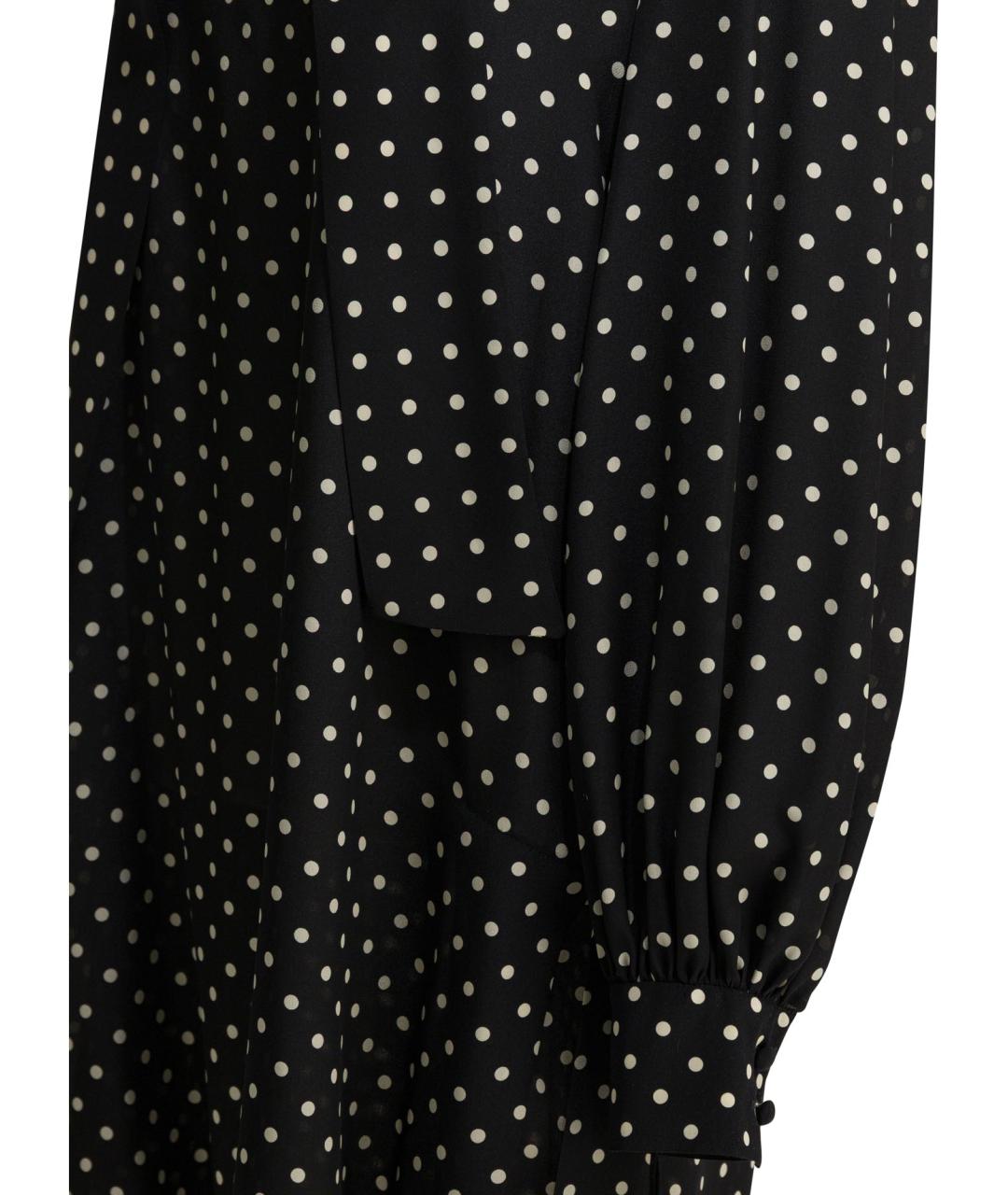 VALENTINO Черное шелковое повседневное платье, фото 4