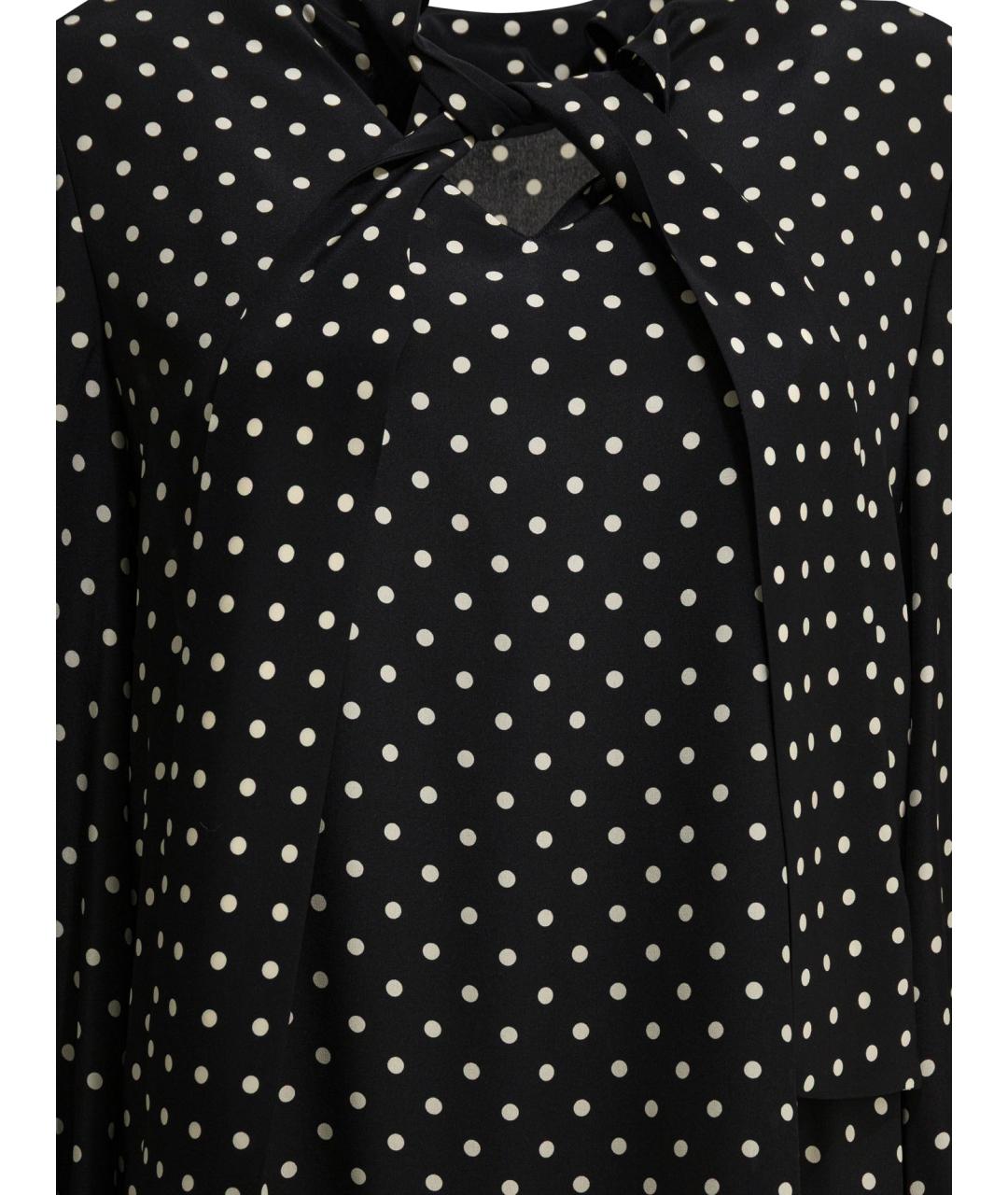 VALENTINO Черное шелковое повседневное платье, фото 3