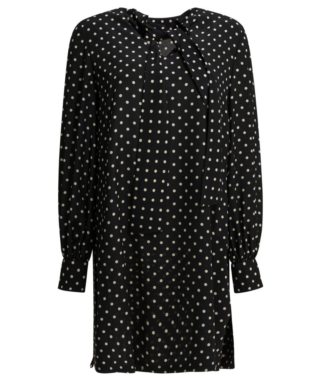 VALENTINO Черное шелковое повседневное платье, фото 1