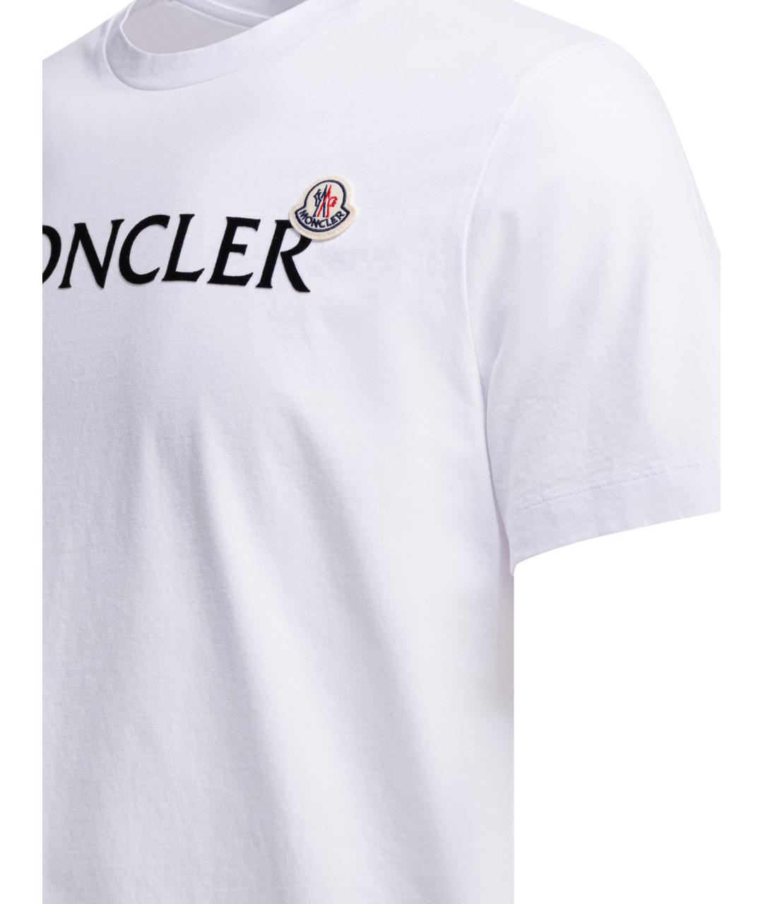 MONCLER Белая хлопковая футболка, фото 4