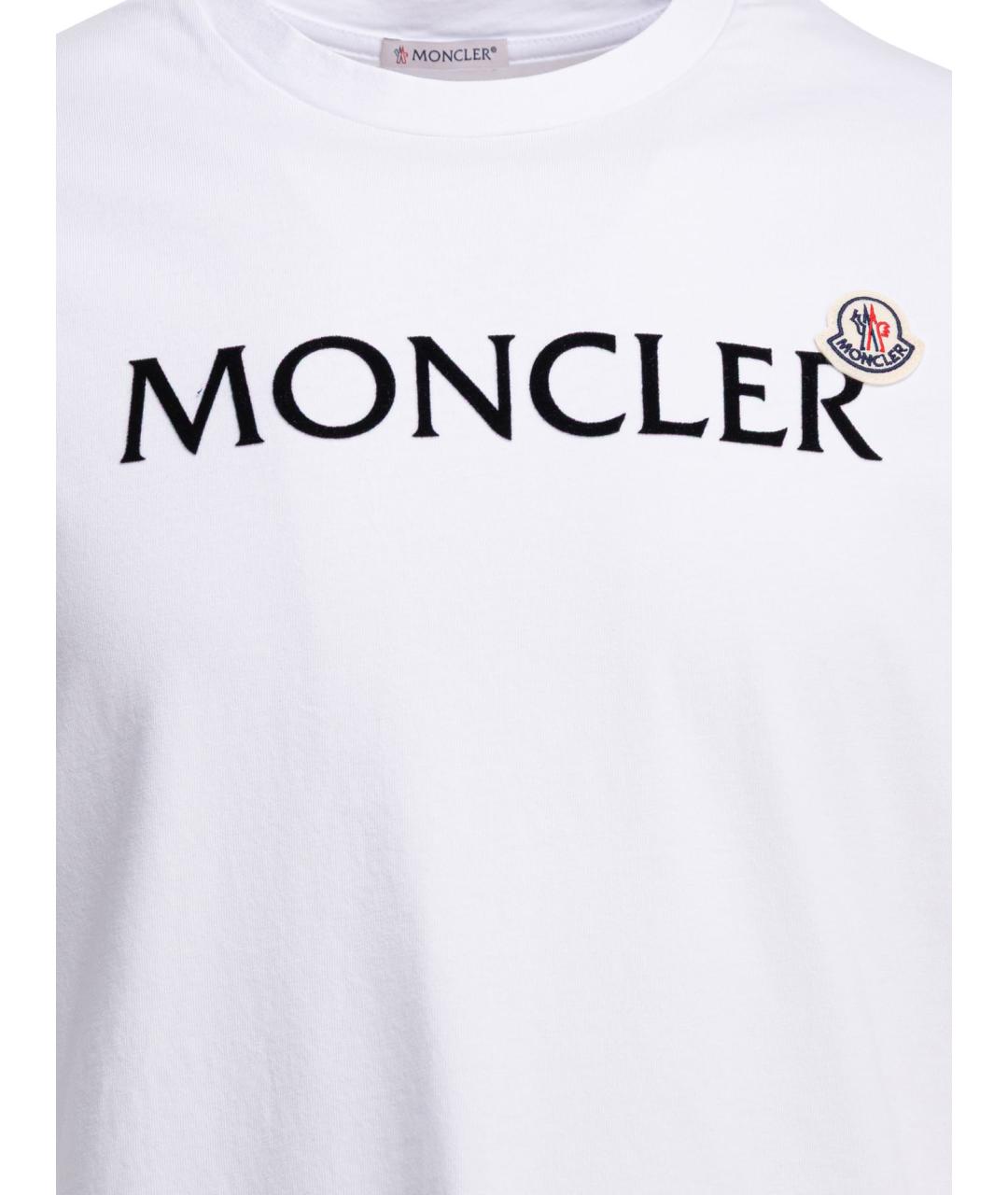 MONCLER Белая хлопковая футболка, фото 3