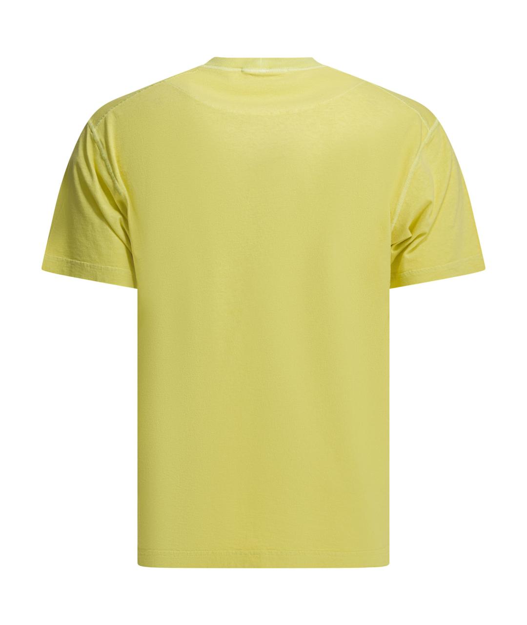 STONE ISLAND Желтая хлопковая футболка, фото 2