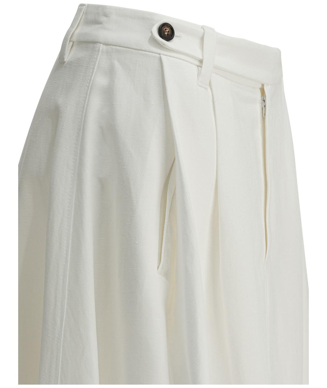 BRUNELLO CUCINELLI Белая вискозная юбка миди, фото 4
