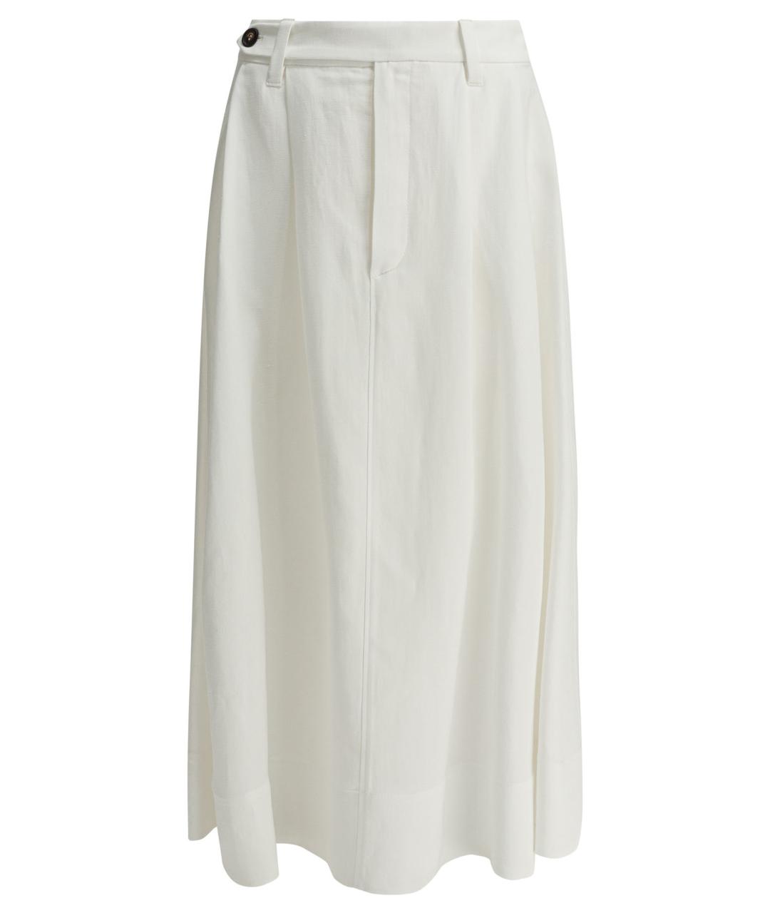 BRUNELLO CUCINELLI Белая вискозная юбка миди, фото 1
