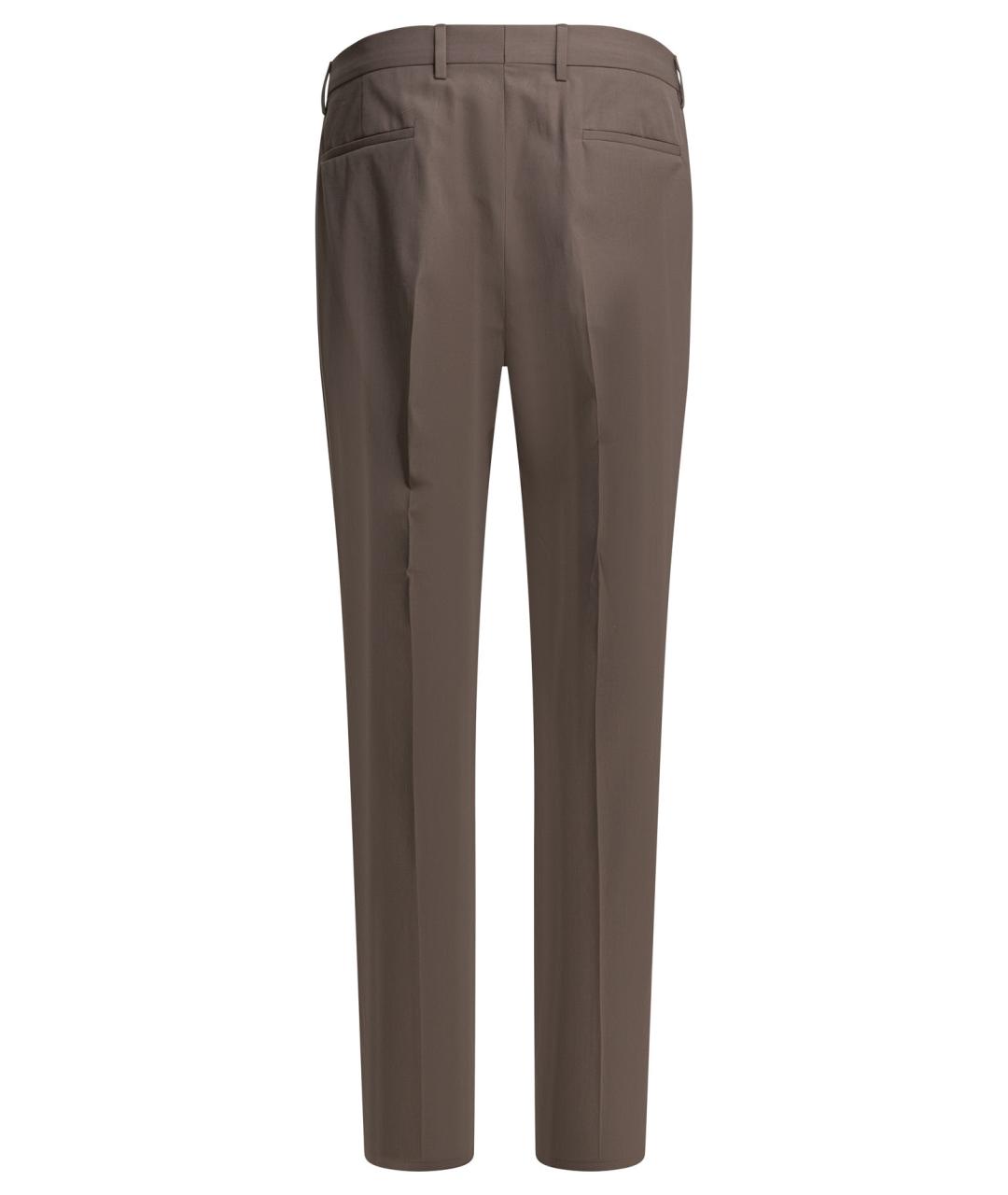 BRUNELLO CUCINELLI Коричневые хлопковые повседневные брюки, фото 2