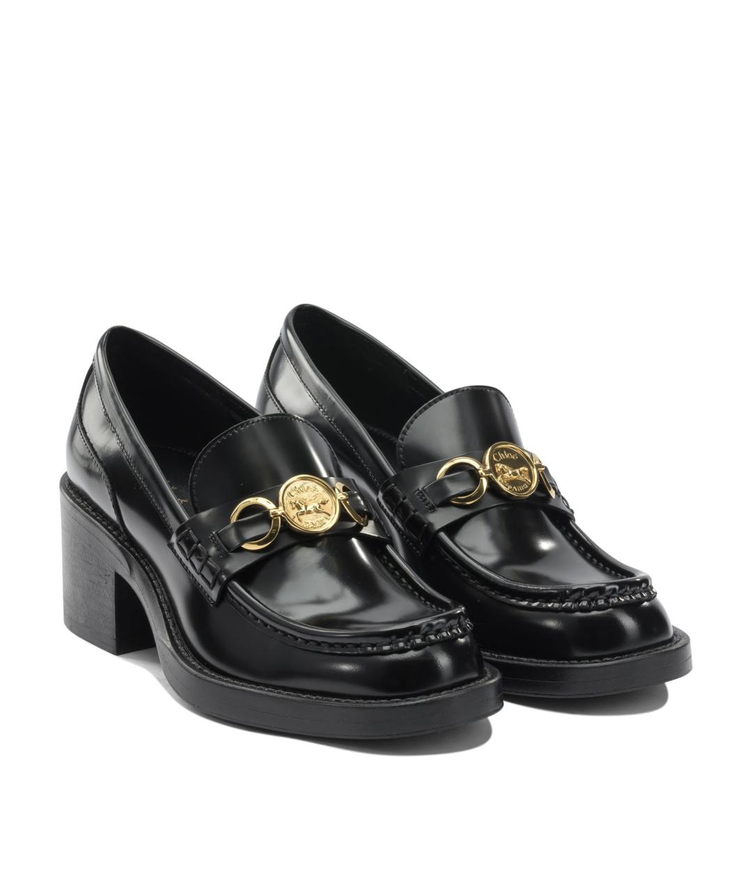 CHLOE Черные кожаные лоферы, фото 2