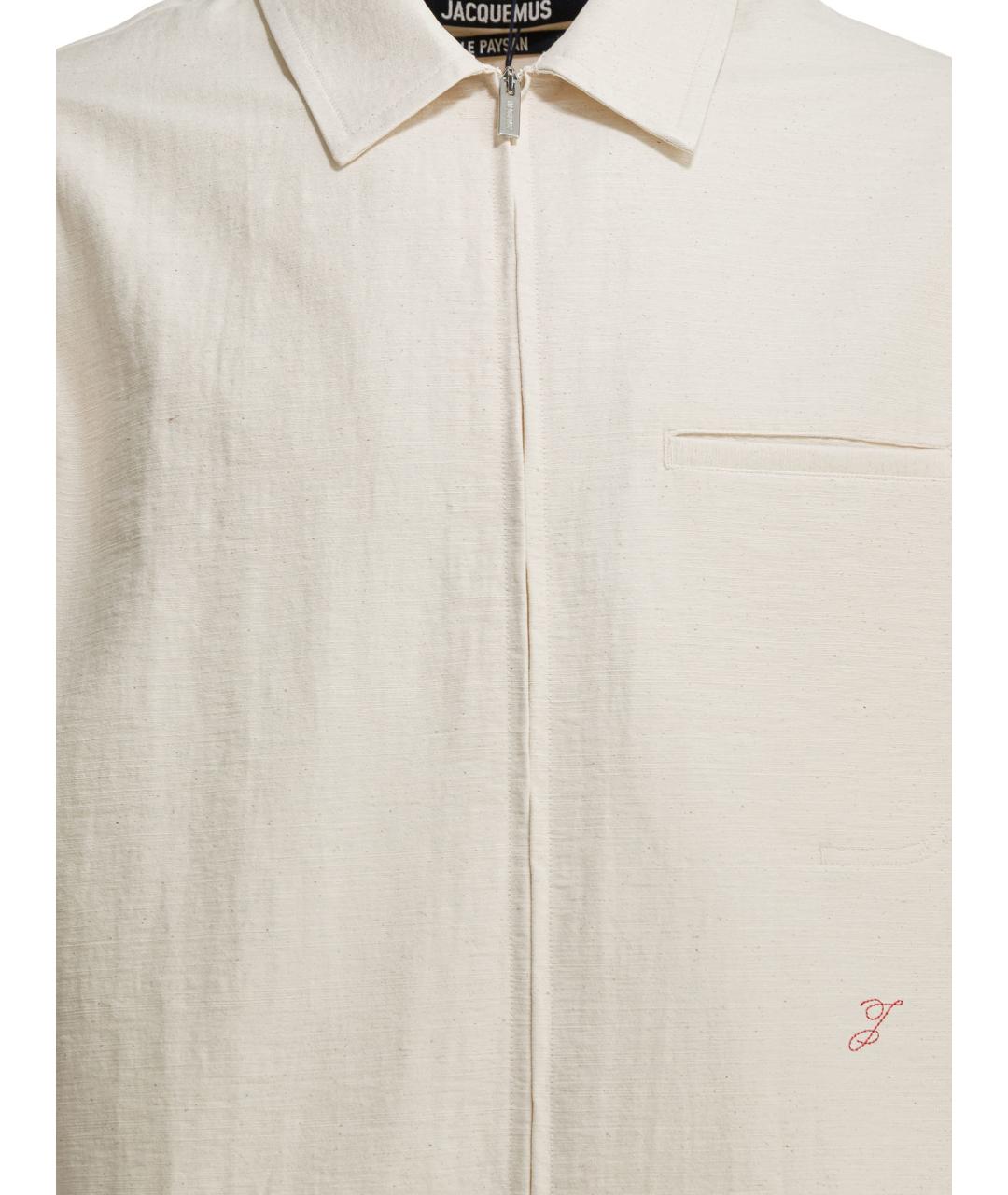 JACQUEMUS Белая хлопковая куртка, фото 3