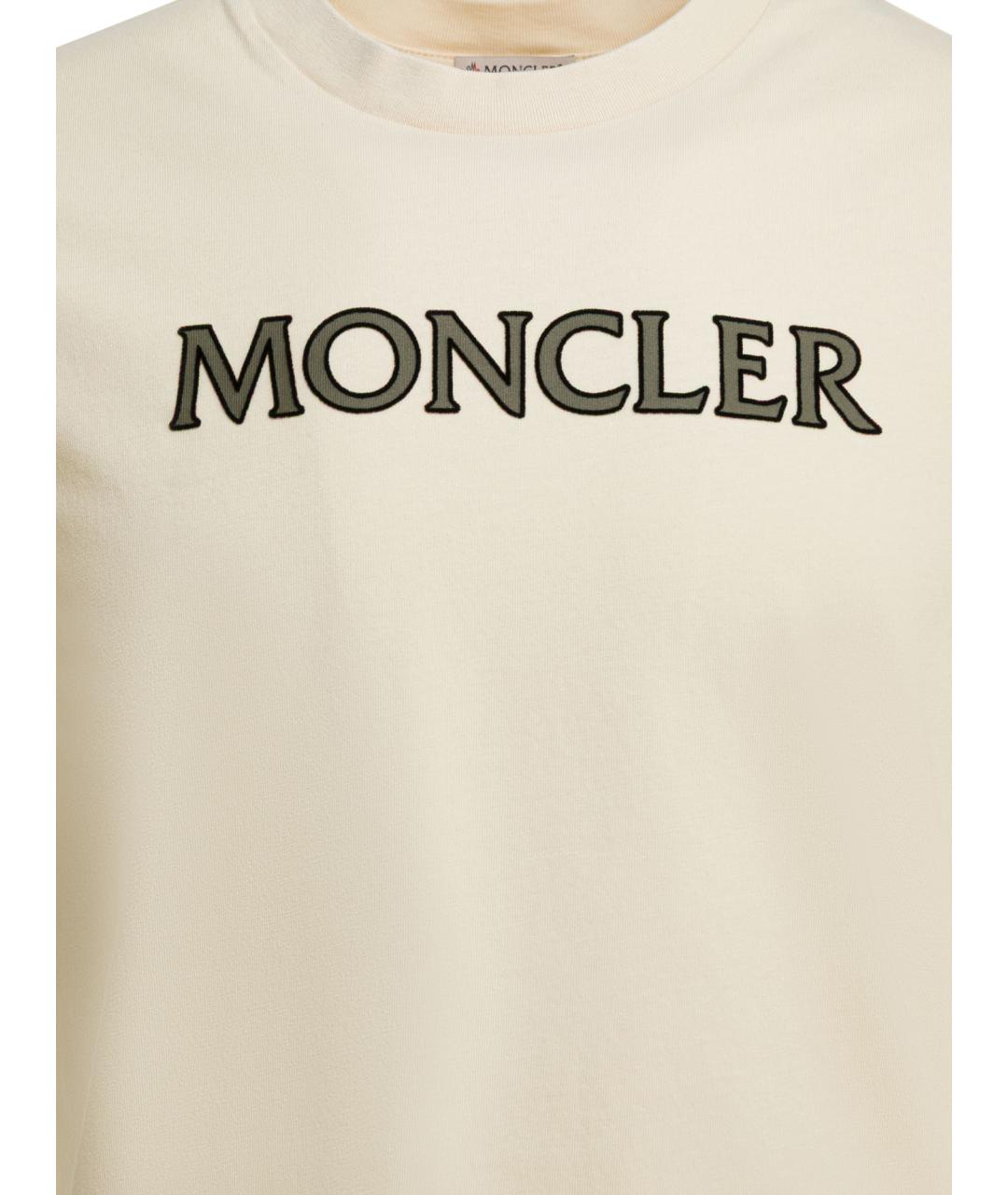 MONCLER Белая хлопковая футболка, фото 3