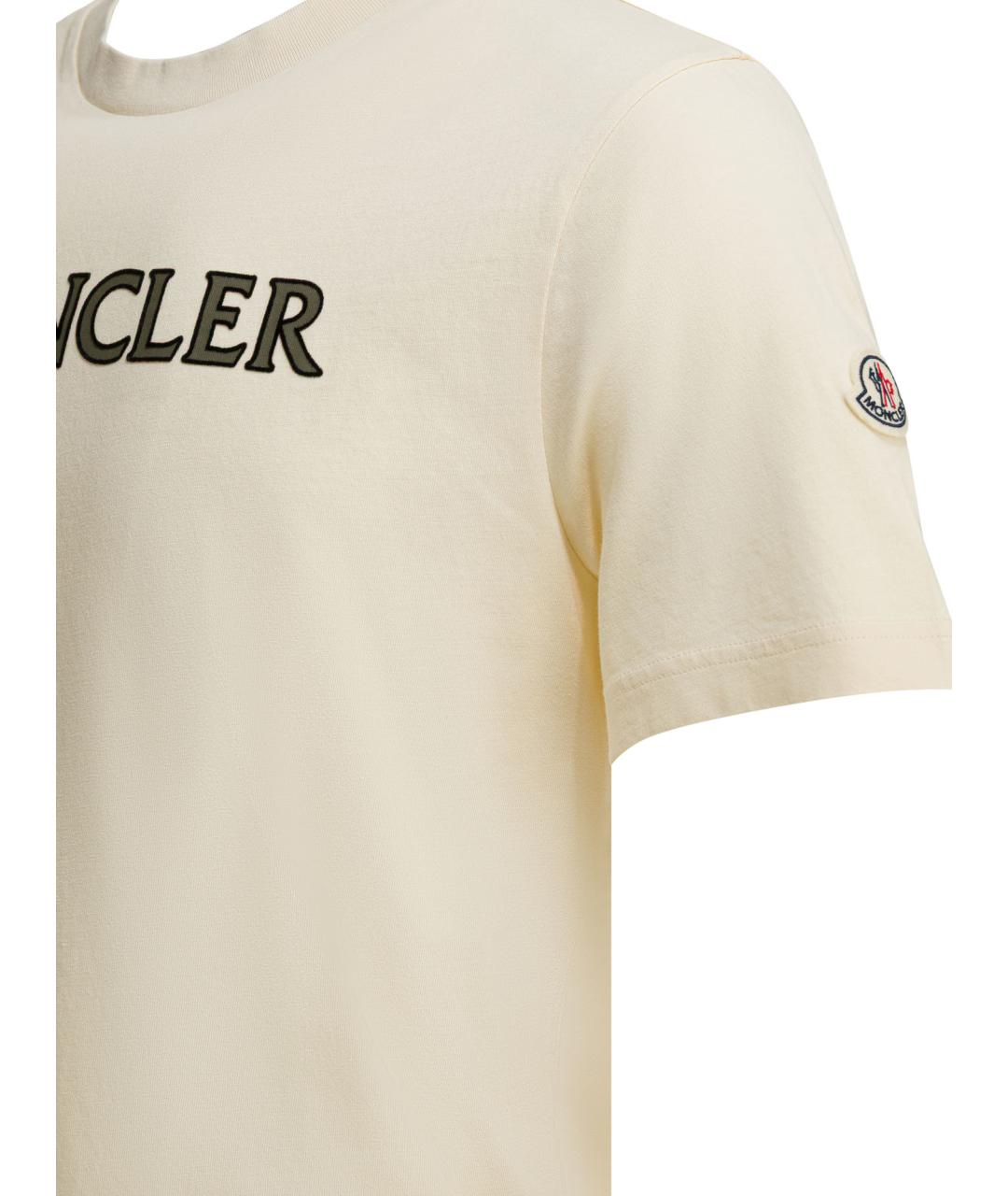 MONCLER Белая хлопковая футболка, фото 4