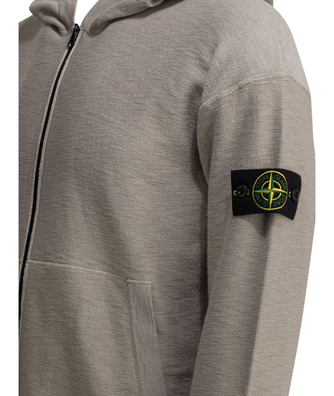 STONE ISLAND Бежевый хлопковый кардиган, фото 4