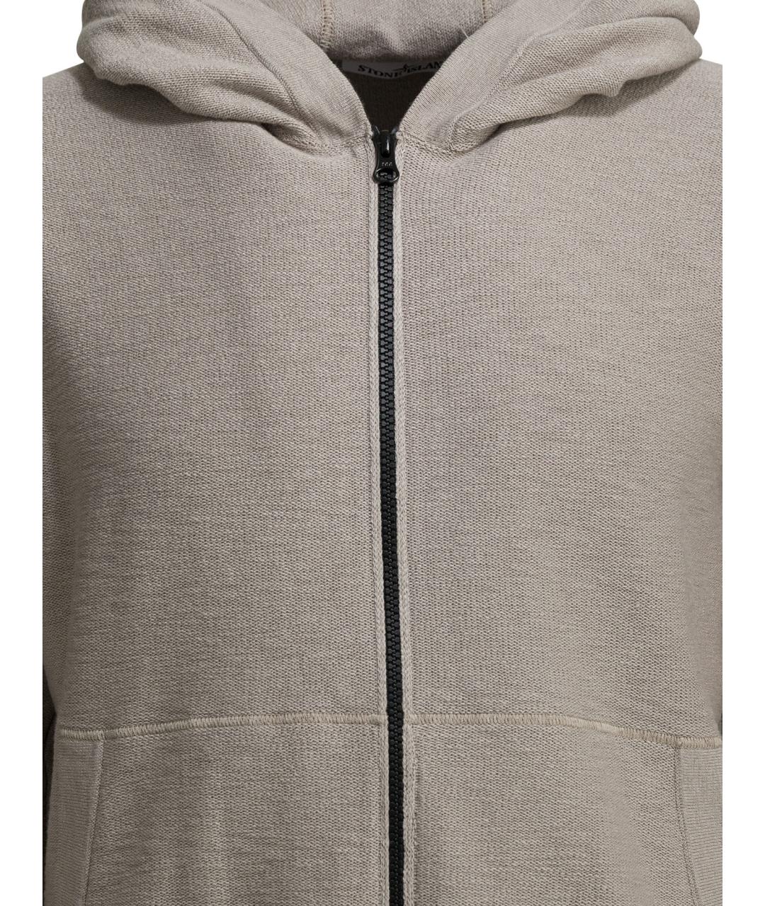 STONE ISLAND Бежевый хлопковый кардиган, фото 3