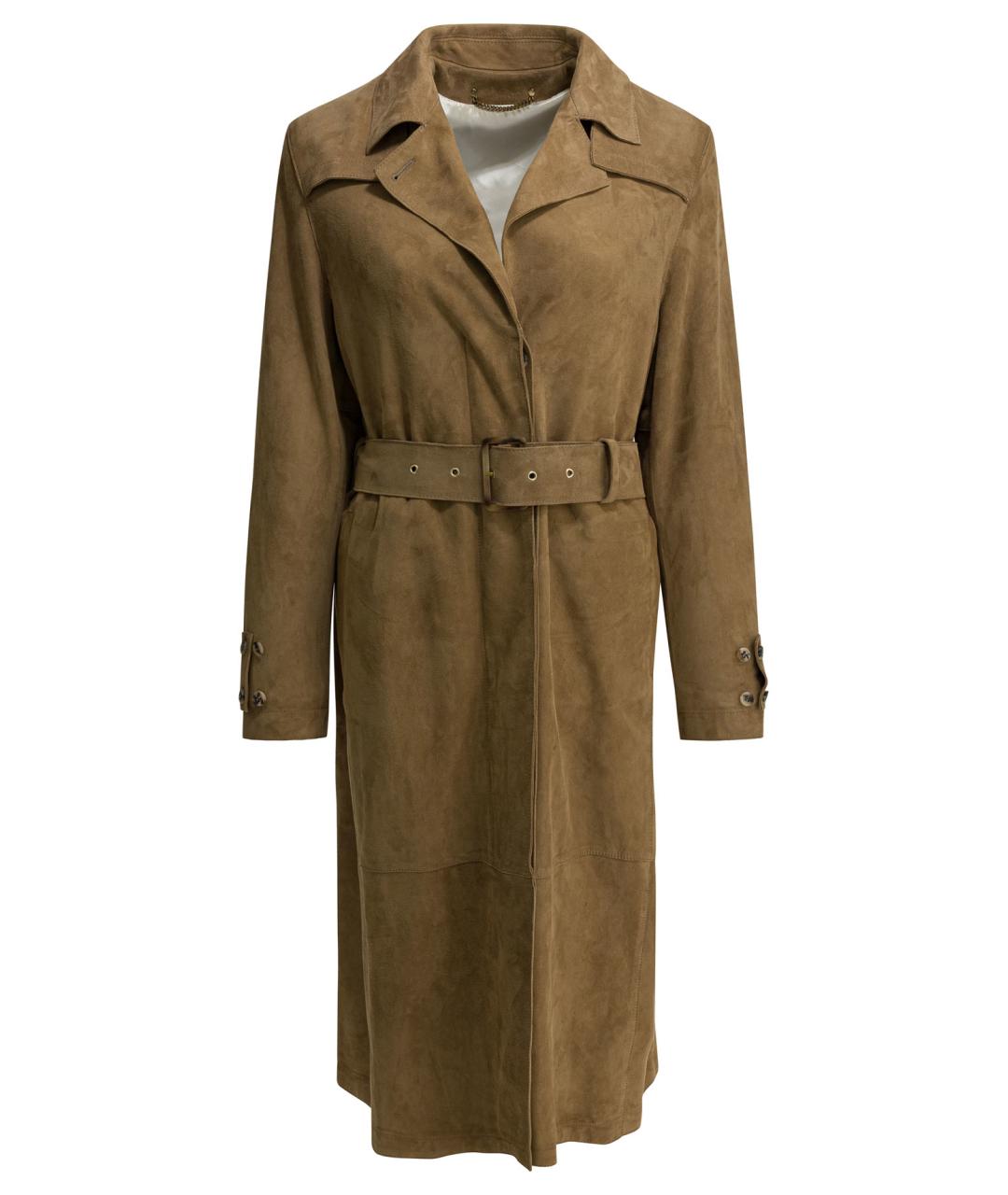 GOLDEN GOOSE DELUXE BRAND Коричневый замшевый тренч/плащ, фото 1