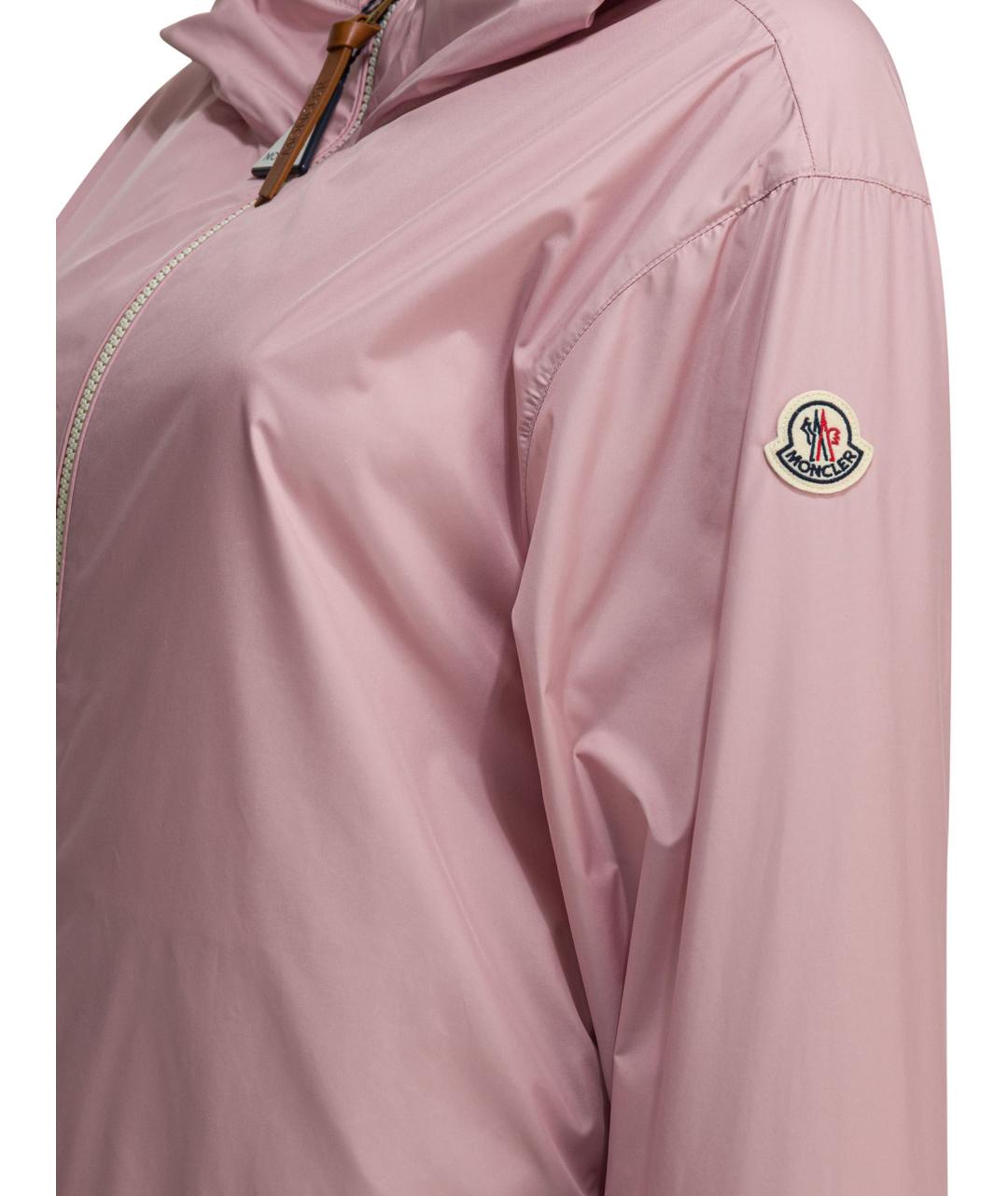 MONCLER Розовая полиэстеровая куртка, фото 4