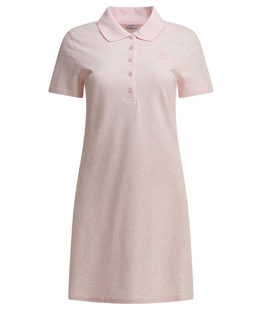 BURBERRY Розовое хлопковое повседневное платье, фото 1