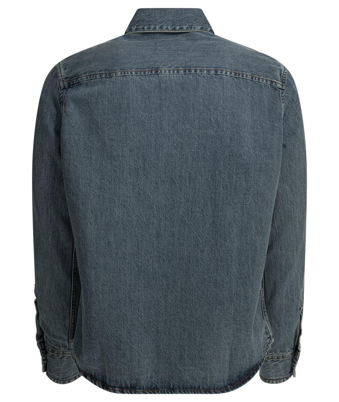 Ami Paris Синяя хлопковая кэжуал рубашка, фото 2