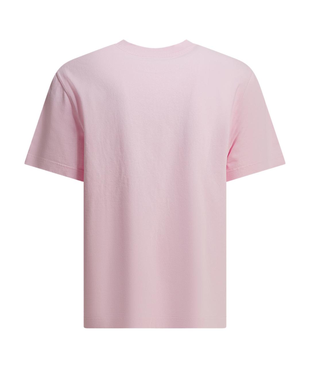 JACQUEMUS Розовая хлопковая футболка, фото 2