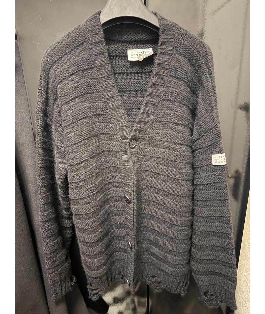 MAISON MARGIELA Черный шерстяной кардиган, фото 5