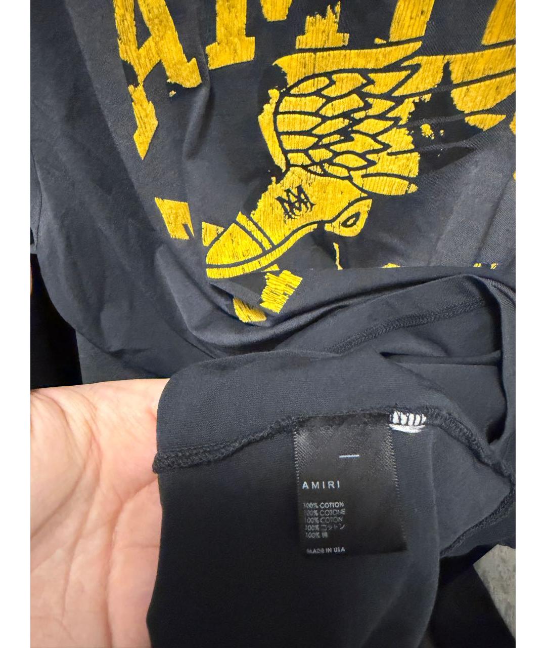AMIRI Черная хлопковая футболка, фото 3