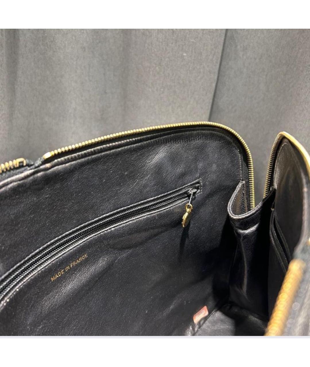 CHANEL Черная кожаная сумка с короткими ручками, фото 6