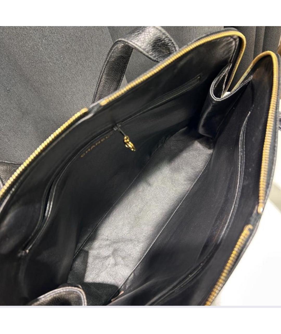 CHANEL Черная кожаная сумка с короткими ручками, фото 5