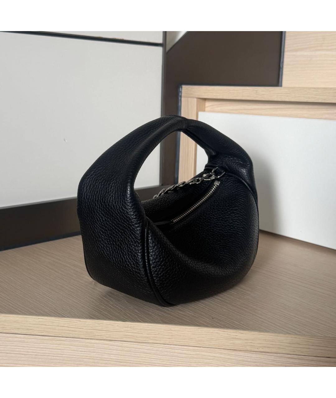 BY FAR Черная кожаная сумка с короткими ручками, фото 2