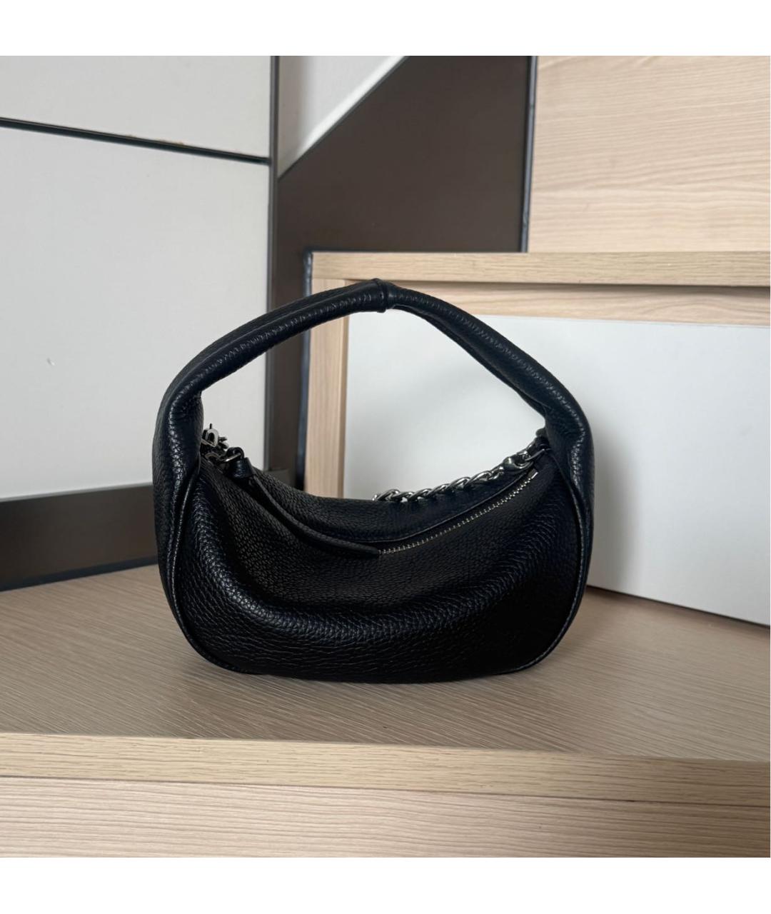 BY FAR Черная кожаная сумка с короткими ручками, фото 9