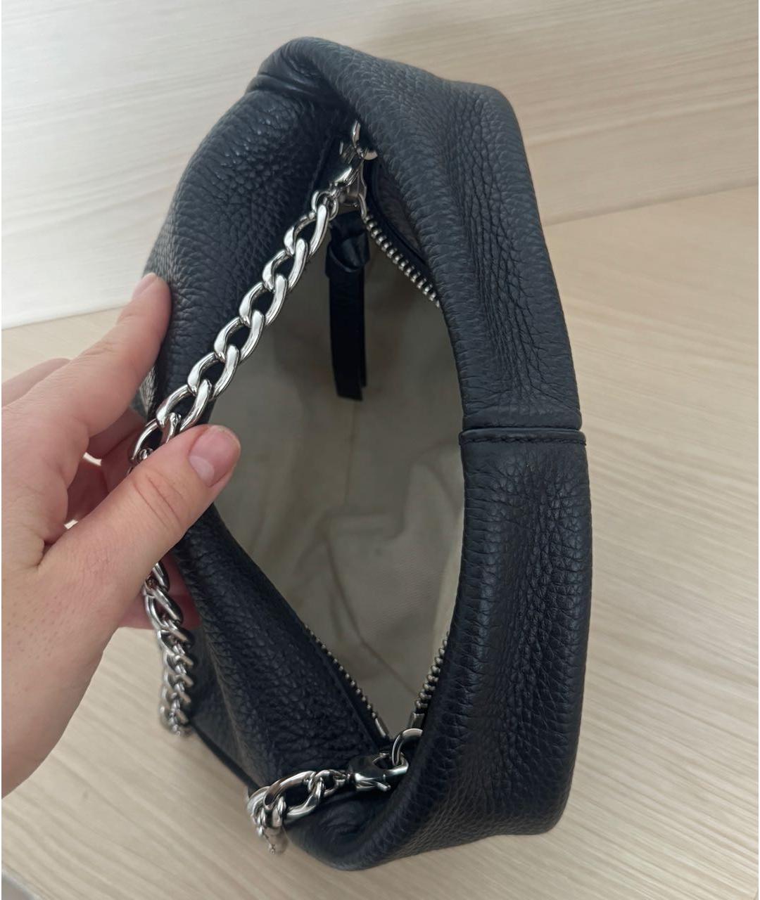 BY FAR Черная кожаная сумка с короткими ручками, фото 4