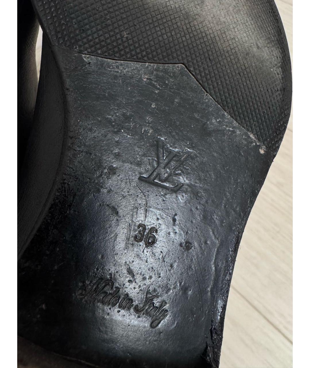 LOUIS VUITTON Черные кожаные сапоги, фото 5