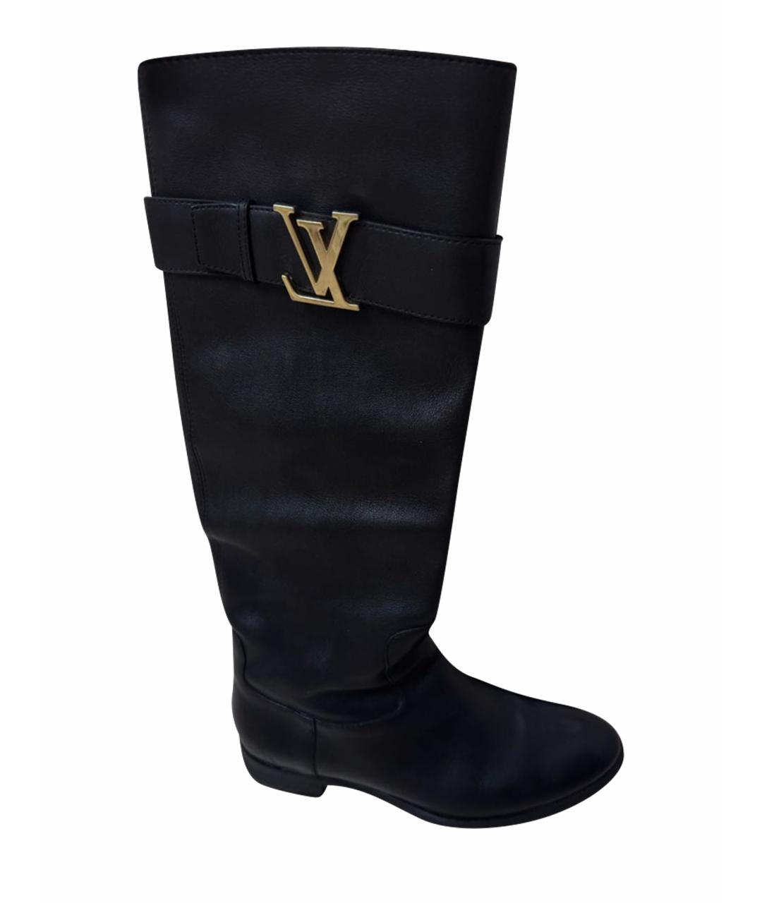 LOUIS VUITTON Черные кожаные сапоги, фото 8
