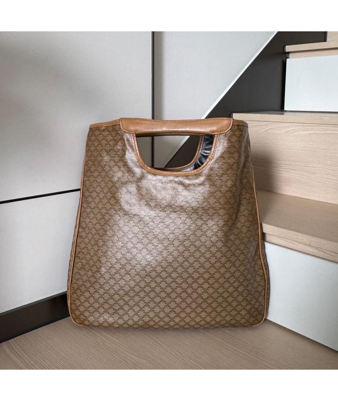 CELINE Коричневая сумка с короткими ручками, фото 3