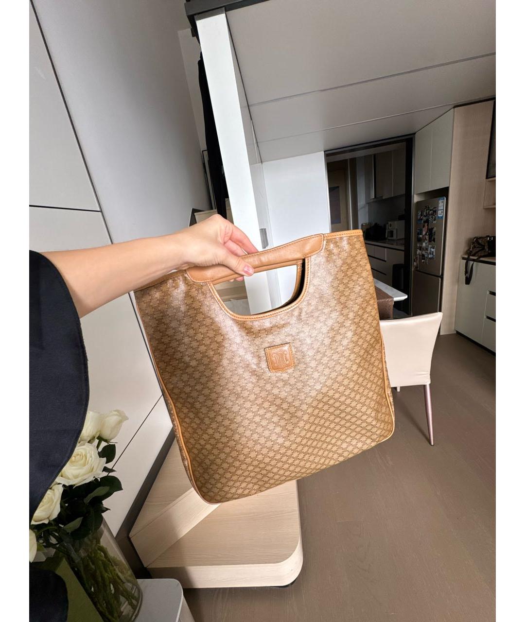 CELINE Коричневая сумка с короткими ручками, фото 5