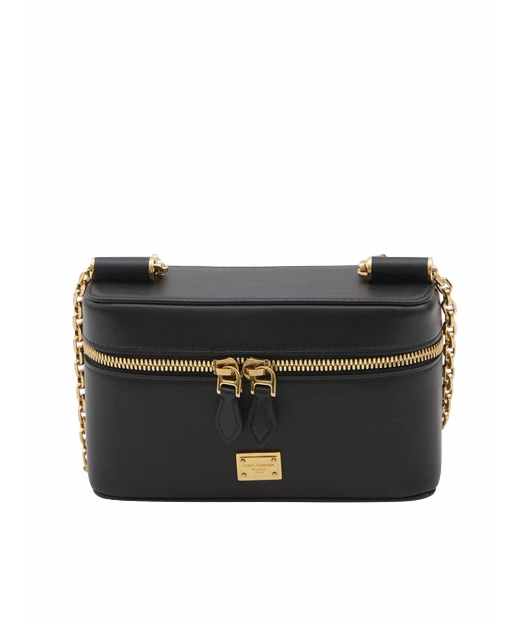 DOLCE&GABBANA Черная кожаная сумка через плечо, фото 1