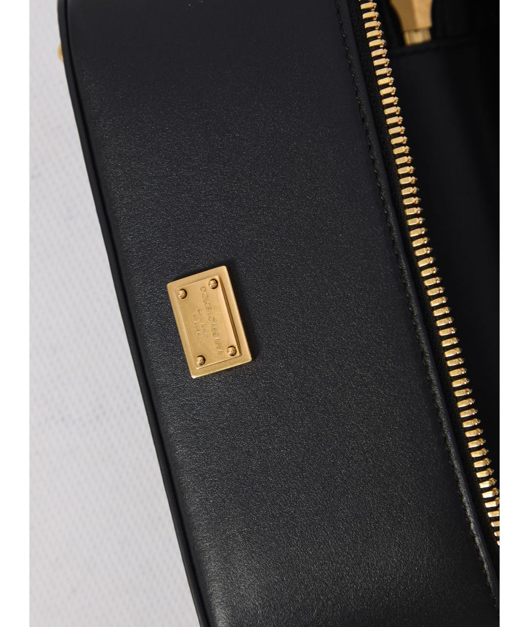DOLCE&GABBANA Черная кожаная сумка через плечо, фото 4