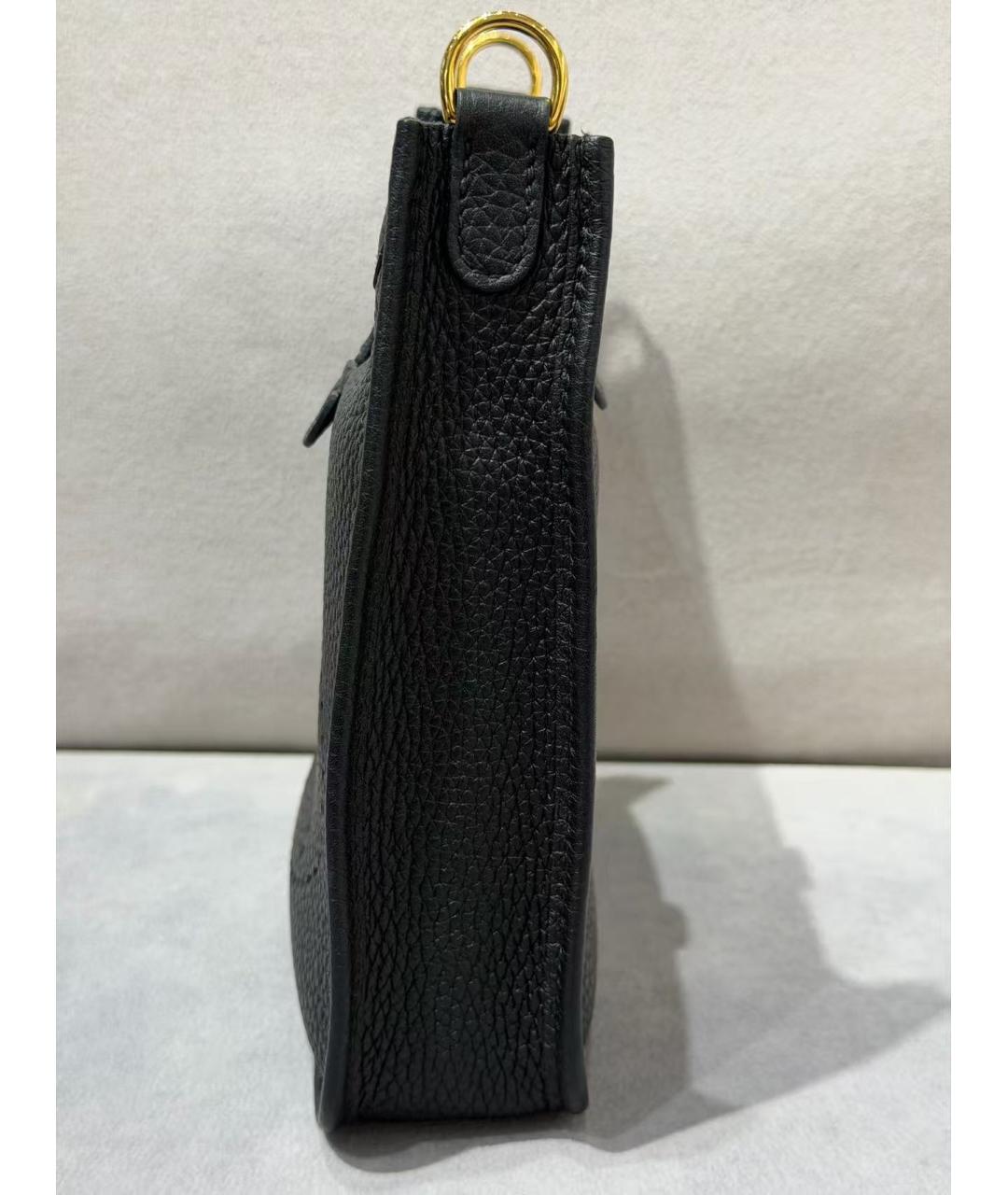 HERMES Черная кожаная сумка через плечо, фото 4