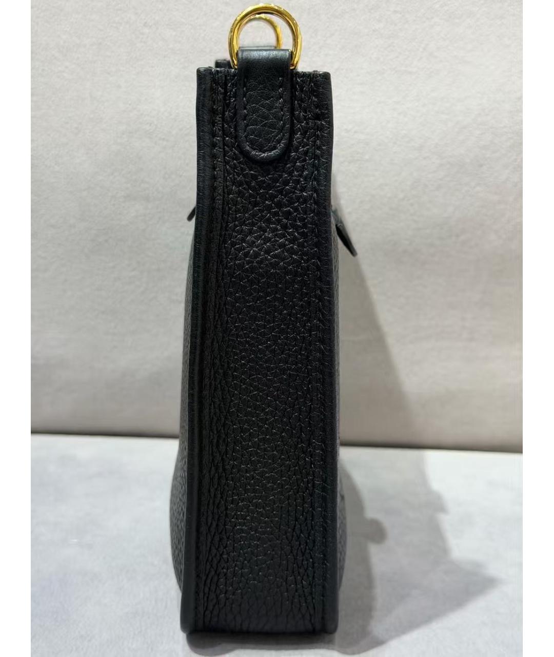 HERMES Черная кожаная сумка через плечо, фото 5