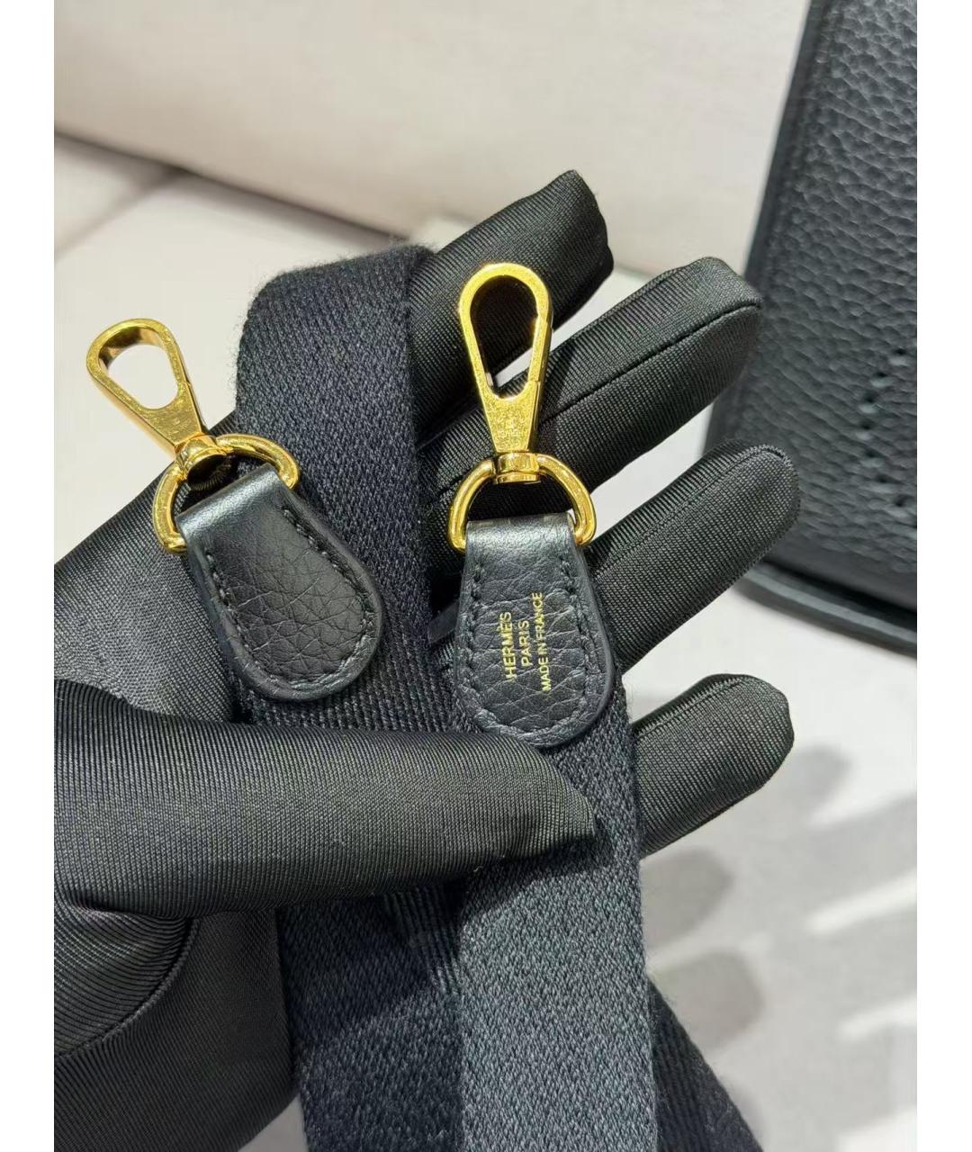 HERMES Черная кожаная сумка через плечо, фото 3