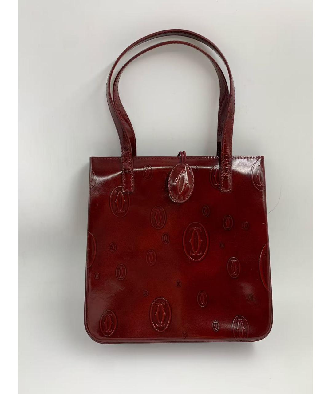 CARTIER Красная сумка тоут из лакированной кожи, фото 6