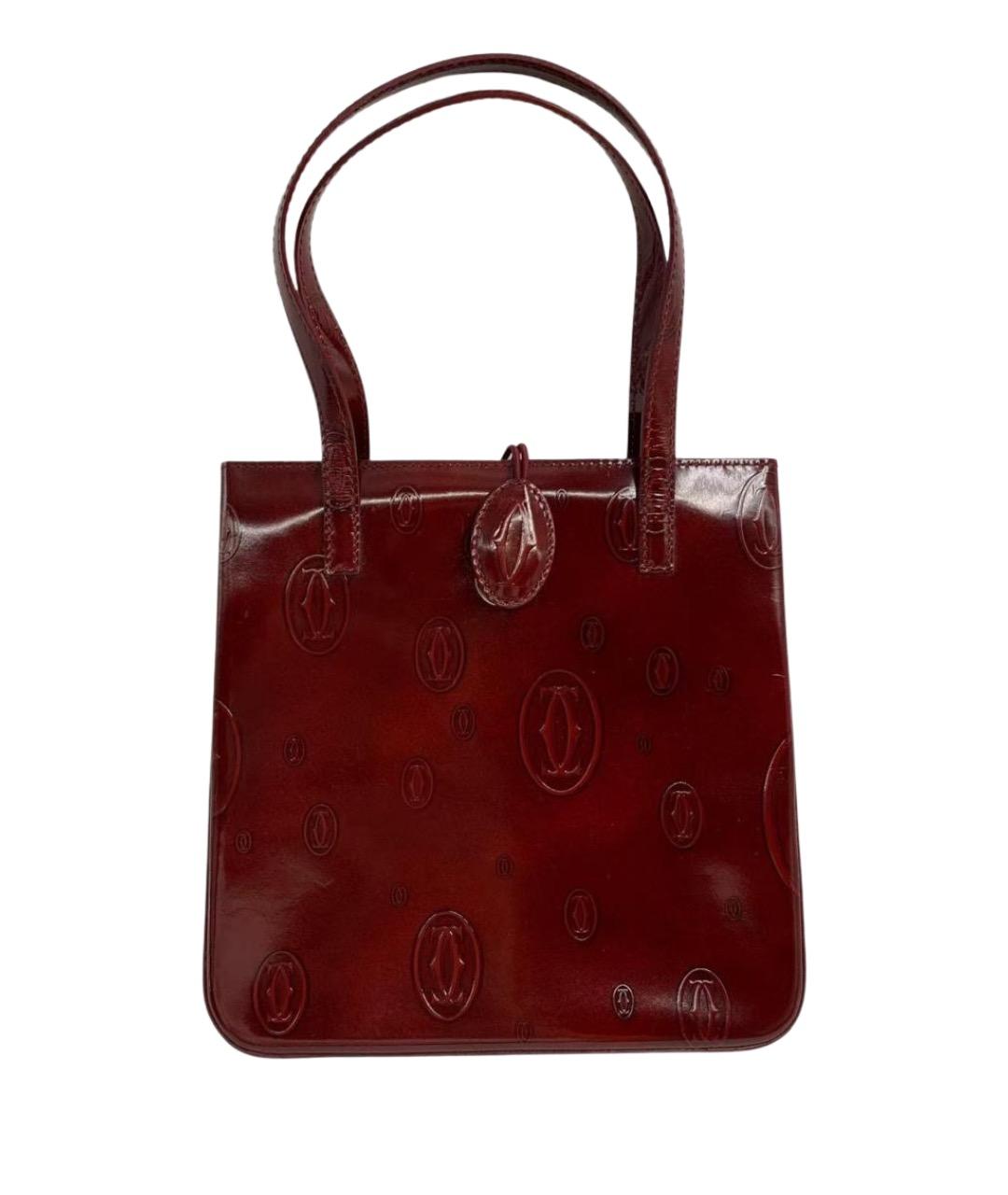 CARTIER Красная сумка тоут из лакированной кожи, фото 1