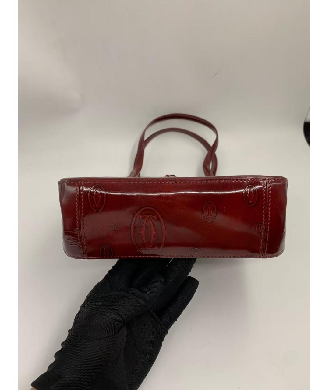 CARTIER Красная сумка тоут из лакированной кожи, фото 5