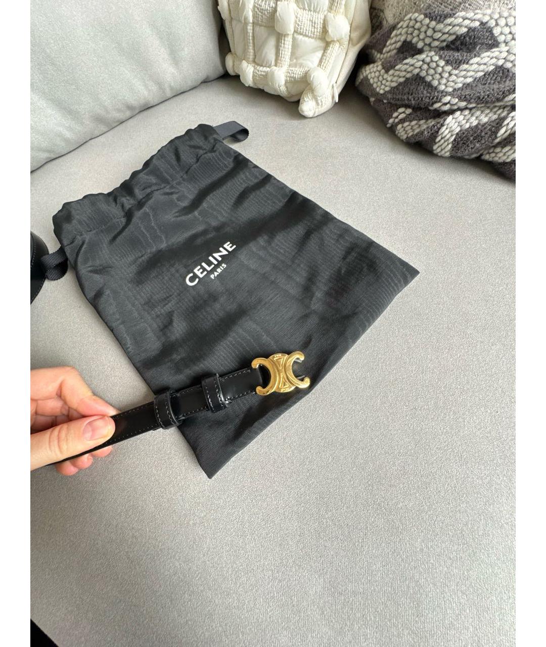 CELINE Черный кожаный ремень, фото 2