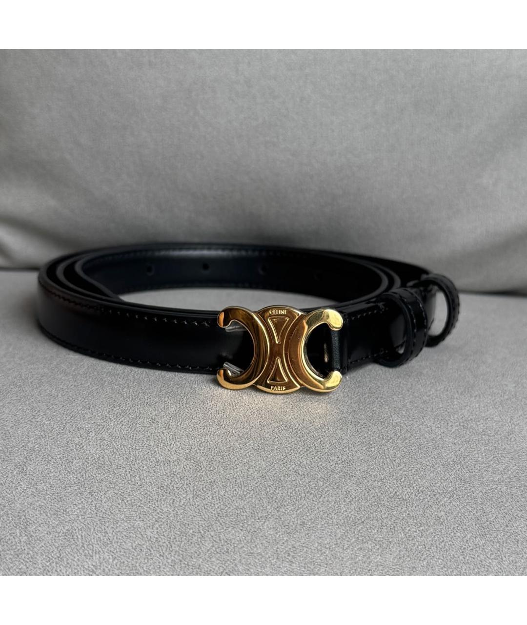 CELINE Черный кожаный ремень, фото 8