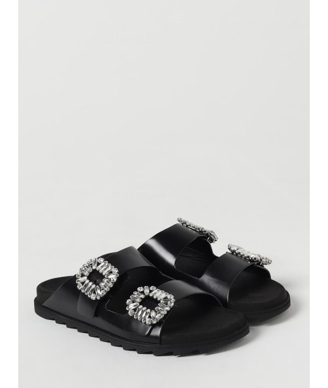 ROGER VIVIER Черные кожаные сандалии, фото 2